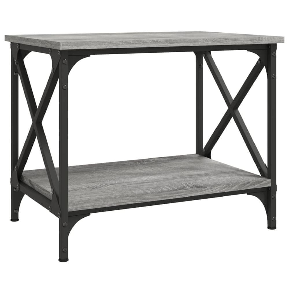 Vidaxl Bočný stolík sivý dub sonoma 55x38x45 cm spracované drevo